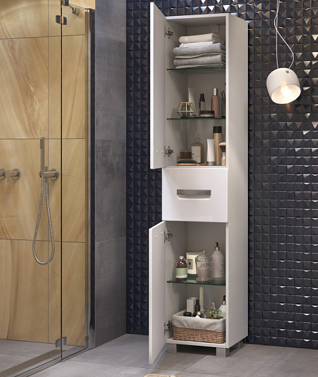 Шкаф пенал белый 40 см Vigo Plaza 400 pn.PLA.40