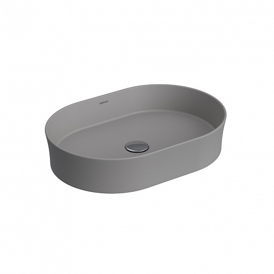 Раковина Berges Ego SL накладная овал 55x38 см матовый серый без отверстия под смеситель 181612