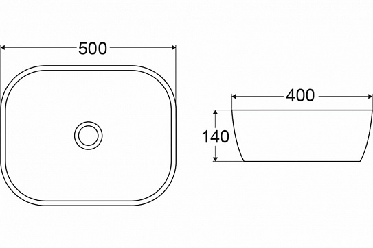 Раковина накладная 50 см BelBagno BB1302 прямоугольная
