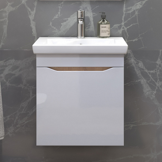 Тумба подвесная с раковиной Vigo Grani 500-0-1 028 дуб золотой