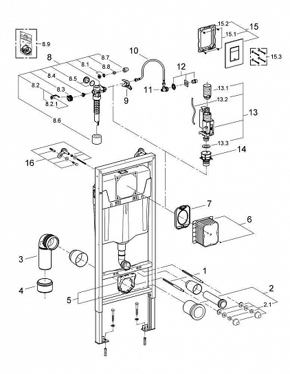 Комплект инсталляции с унитазом Grohe Clova Ceramic