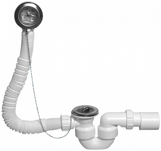 Сифон для ванны с коленом McALPINE MRB1-EX (обвязка)