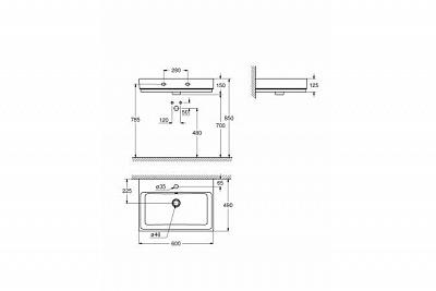 Grohe Cube Ceramic Раковина  подвесная 60 см, альпин-белый   (3947300H)