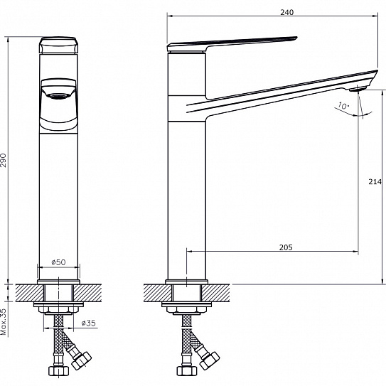 Смеситель для кухонной мойки RUSH Bering BE5535-22