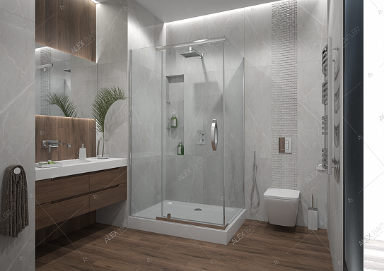 Душевое ограждение 120х90 ALEX BAITLER AB214-120 без поддона