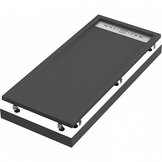 Поддон литьевой 160х90 GoodDoor Stella чёрный прямоугольный, ЛП00165