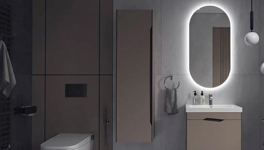 Шкаф для ванны навесной Velvex Krona 400 серый камень