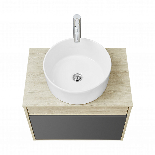 Тумба под накладную раковину Aquaton Лофт Урбан 65 серый графит, дуб орегон 1A254001LQX60