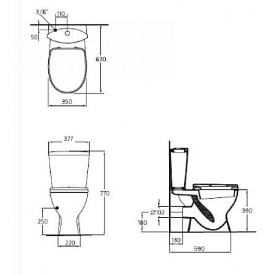 Ideal Standard Ocean Junior унитаз + биде (W903801)+стульчак