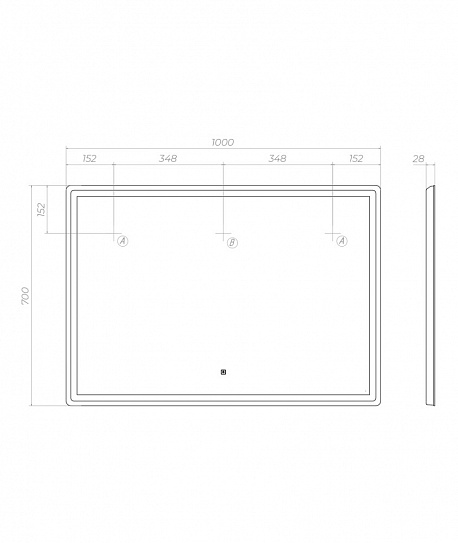 Зеркало для ванной Vigo Geometry Classic 100 z.GEO.100.Classic