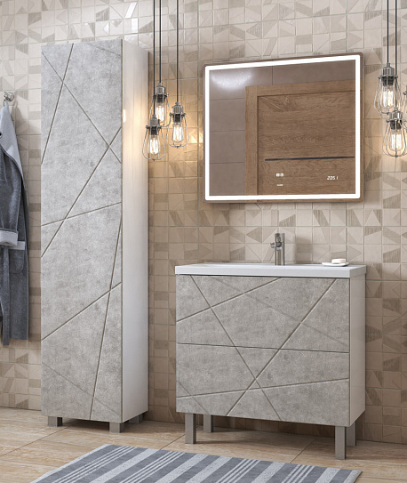 Тумба напольная Vigo Geometry 2-700 (под ум Фостер) tn.bsf.GEO.FOS.70.2Y бетон