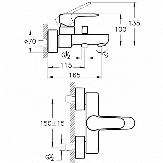 Смеситель для ванны Vitra  Root Round A4272529EXP