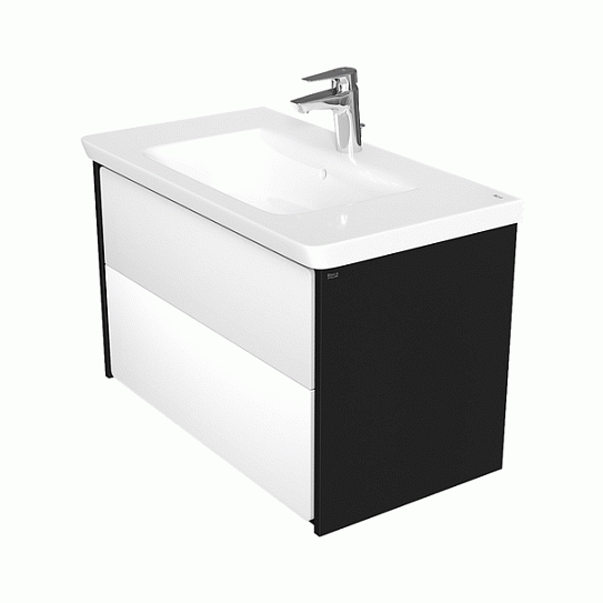 Тумба под раковину Roca Ronda 80 белый глянец/антрацит ZRU9302965