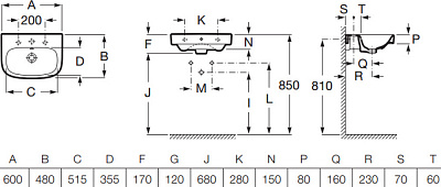 Раковина подвесная Roca Debba 60x48 подвесная 32799400Y