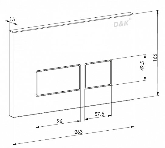 Клавиша смыва универсальная D&K Berlin хром DB1439001