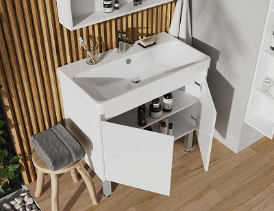 Тумба под раковину AQUATON Сканди Doors 80 Белый матовый/Белый глянец без раковины 1A282901SD010