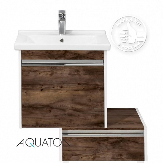 Тумба с раковиной Акватон Капри 60 таксония темная 1A230101KPDB0+1WH302421