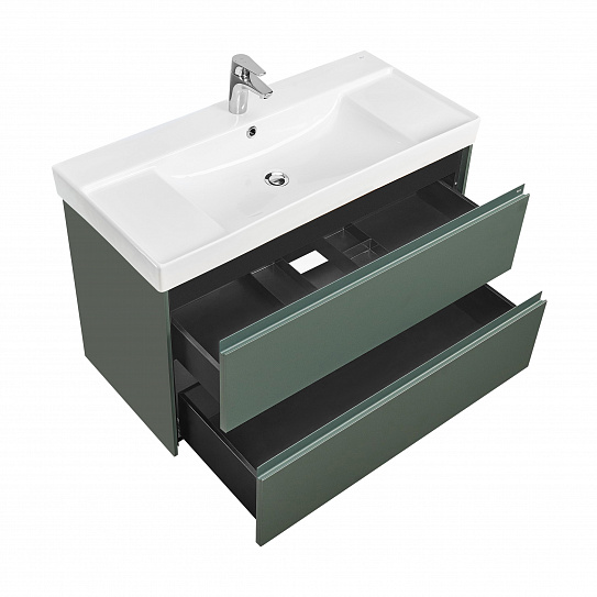Тумба под раковину Roca Ona модуль 2 ящика 1000 зеленый матовый, 2 ящика, A857616513