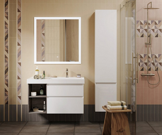 Пенал подвесной правый 165 Kerama Marazzi CUBO CUB.165Lh/WHT.M белый матовый