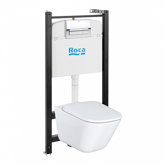 Комплект Roca Gap 893104100 подвесной унитаз + инсталляция + кнопка