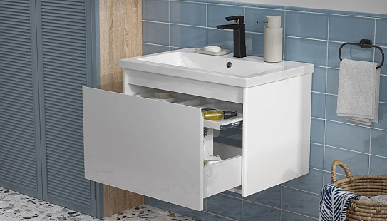 Тумба под раковину Klaufs 700-0-1 (Como) навесная белый Velvex