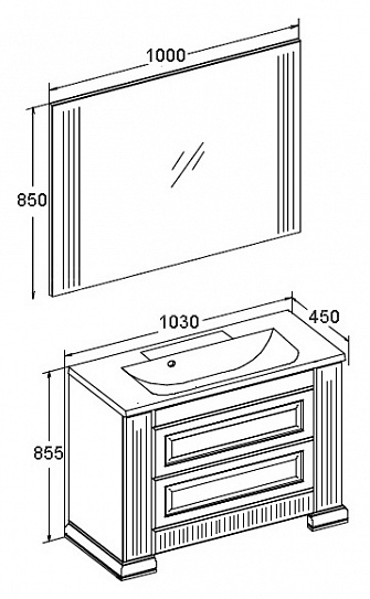 Тумба Opadiris Оникс 100 Z0000005573 с раковиной Прима 100