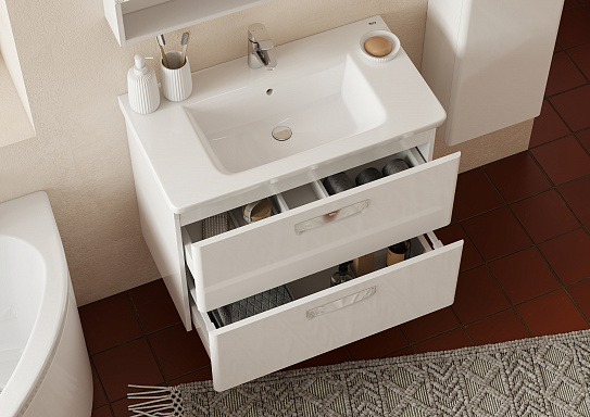 Тумба под раковину Roca The Gap 80 белый глянец ZRU9302877