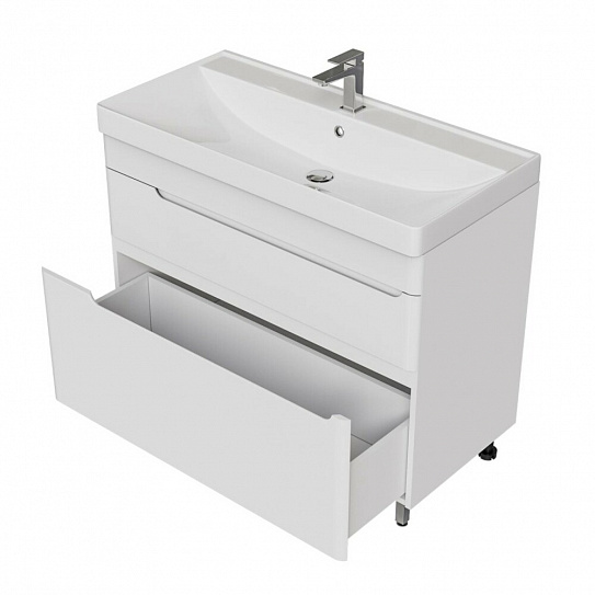 Тумба напольная MIRSANT Flat 100/2 (раковина Astra 100,Line 100) (рак. 268528, 268529 в комплект не входит)