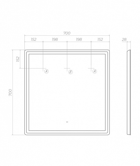 Зеркало в ванную 60х70 Vigo Geometry Classic 600