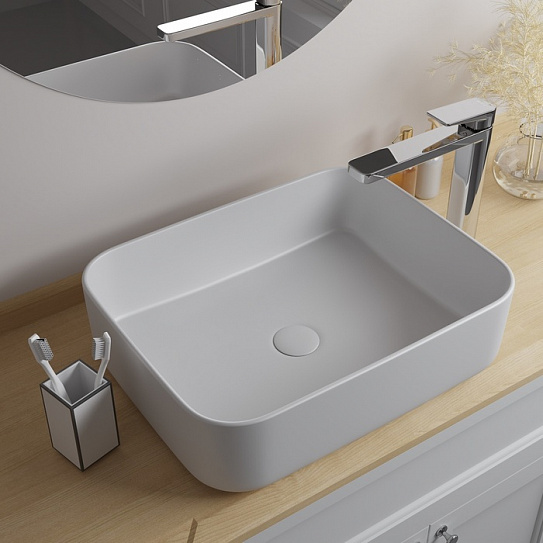 Раковина накладная 51х39 см Iddis Bridge BRIWS05i27 прямоугольная