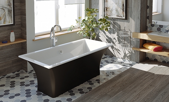 Ванна из литьевого мрамора 170х80 Мадрид BAS 0ВА00008 черная