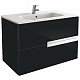 Тумба с раковиной Roca Victoria Nord Black Edition 80 2 ящика ZRU9000097