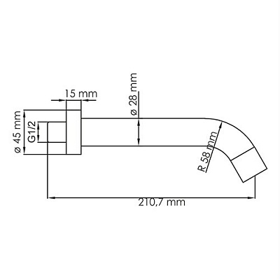 Настенный излив для ванны WasserKraft A113