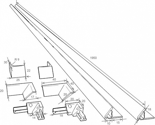 Бордюр для ванны. Комплект П 195/20мм