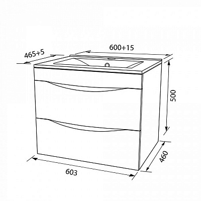 Тумба с раковиной 60 см Iddis Cloud 60 CLO60W0i95K