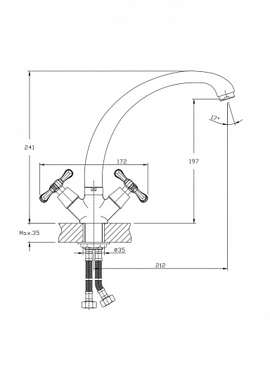 Смеситель для кухонной мойки RUSH Bianki BI7650-27