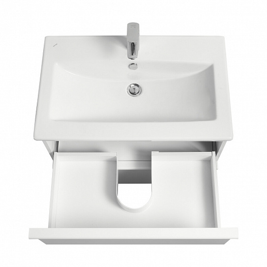 Тумба с раковиной Aquaton Хюгге 75 2 ящика белый матовый, 1A282301HG2B0