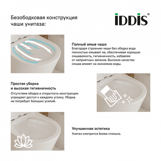 Унитаз подвесной безободковый Iddis Bild BILRDSEi25