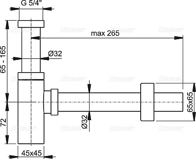 Сифон для умывальника AlcaPlast A401