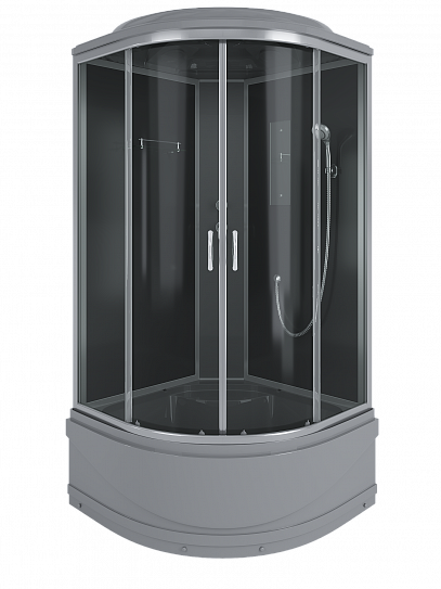 Душевая кабина угловая 100х100х215 ERLIT ER3510TP-C2-RUS_GRAY четверть круга высокий поддон