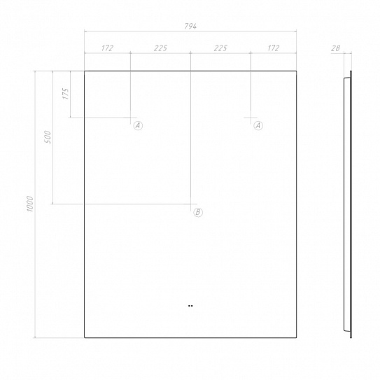 Зеркало в ванную 80х100 VIGO QUADRO COMFORT 800