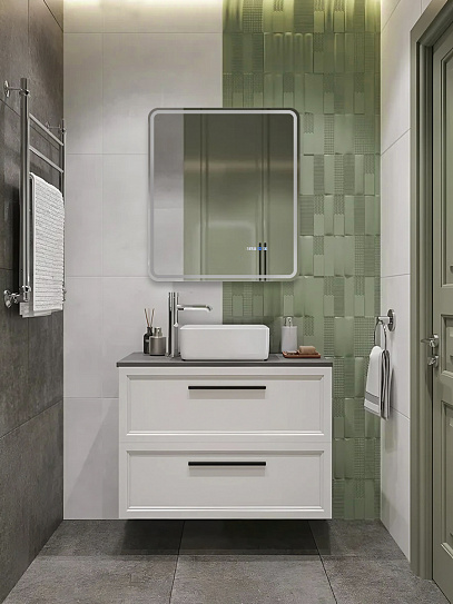 Зеркало в ванную с подсветкой и подогревом Monterey Аделия Люкс 70x80 (холодный свет, мультиблок, на касание)