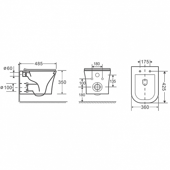 Унитаз подвесной с сиденьем микролифт Cerutti SPA Marmolada aria CT7778