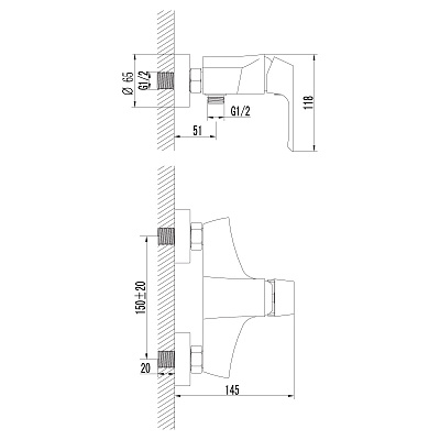 Смеситель для душа Lemark Unit LM4503C