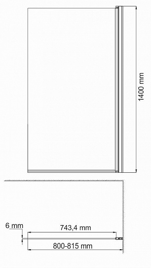 Berkel 48P01-80R Matt   glass Стекл.штора на ванну одноств.прав.800х1400профиль серебро стекло   матовое