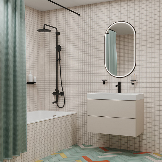 Душевая система с тропическим душем Iddis Aiger AIGBL3Fi06