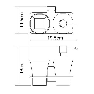 Держатель стакана и дозатора WasserKRAFT Leine K-5089