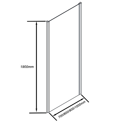 Боковая панель к душевому ограждению 80х190 CUBE SP-80-C-B 80х190 GoodDoor КУ00023
