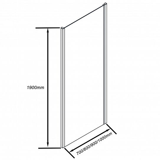 Боковая панель к душевому ограждению 80х190 CUBE SP-80-C-B 80х190 GoodDoor КУ00023