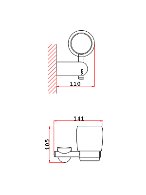 Стакан подвесной для ванной VRI Rialto HG800607